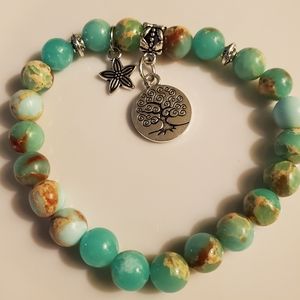 2/$15 Tree of Life Starfish charm Bead Bracelet NEW
